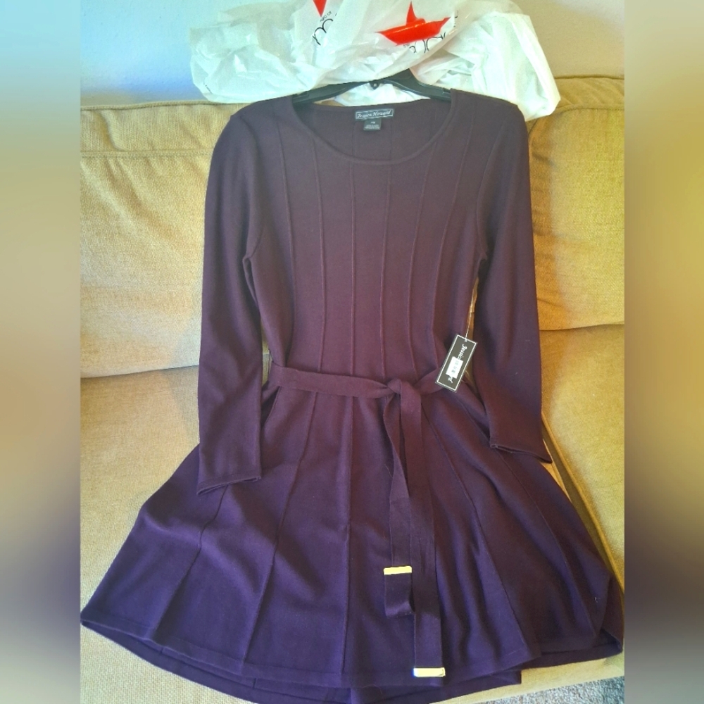 Women's Petite Plum Sweater Dress